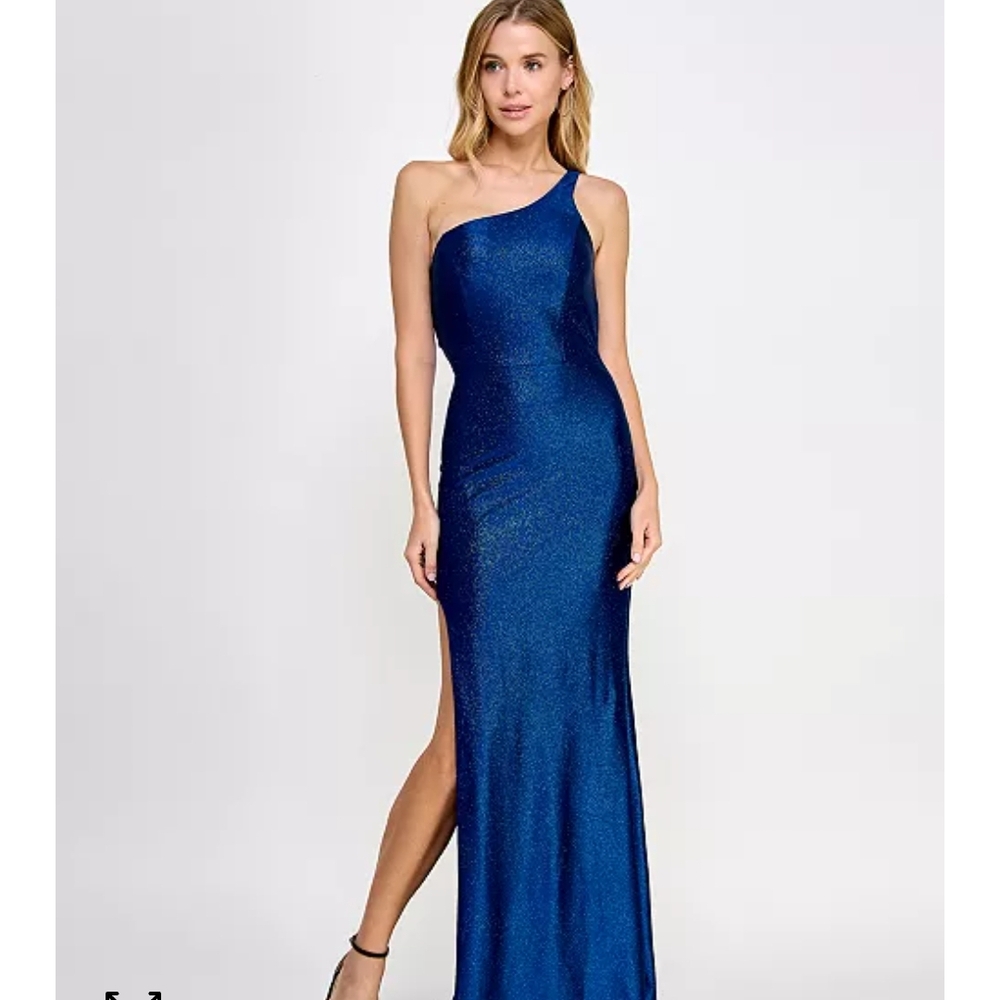 City Studio One-Shoulder Blue Gown